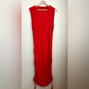 Strut & Bolt Ruched Sleeveless Maxi Dress Orange Size Large Bodycon